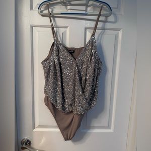 Express sequin bodysuit. Size L. NWT.